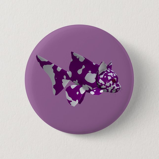 Purple Catfish 6 Cm Round Badge (Front)