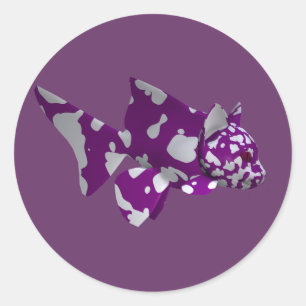Purple Catfish Classic Round Sticker