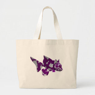 Purple Catfish Large Tote Bag