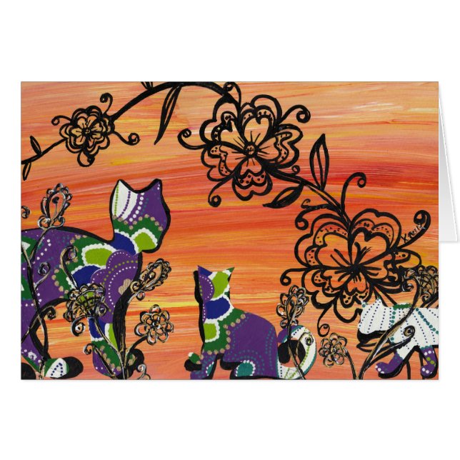 Purple Cats Card (Front Horizontal)