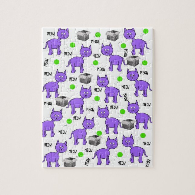 Purple Cats Meow Jigsaw Puzzle (Vertical)
