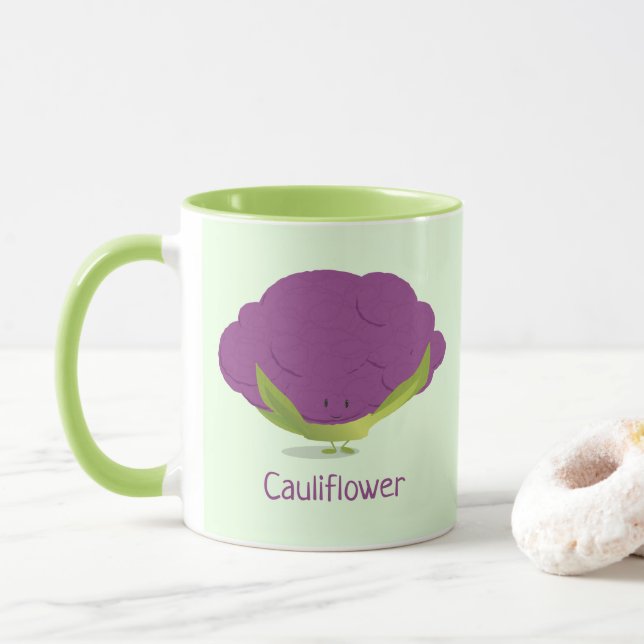 Purple Cauliflower character | Mug (With Donut)