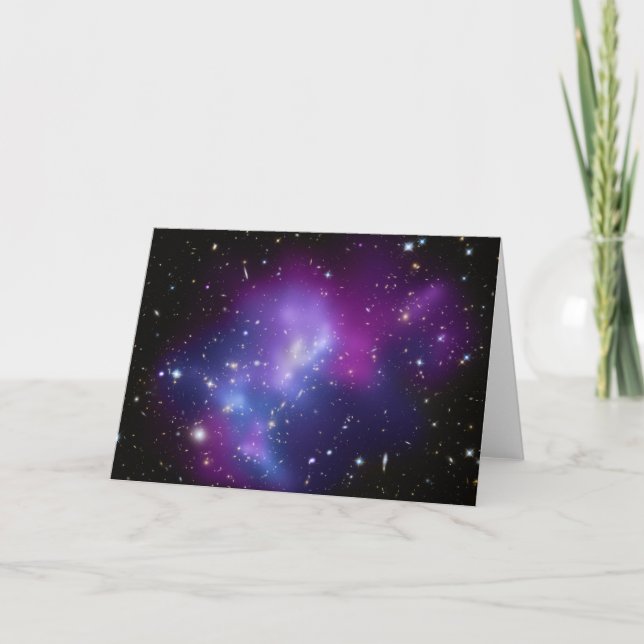 Purple Celestial Space Photo Blank Card (Front)
