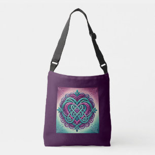 Purple Celtic Heart Crossbody Bag
