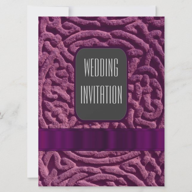 Purple celtic knot alternative wedding invitation (Back)