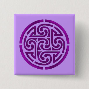 Purple Celtic Knot Design 15 Cm Square Badge