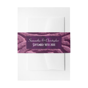 Purple celtic knot personalised wedding invitation belly band