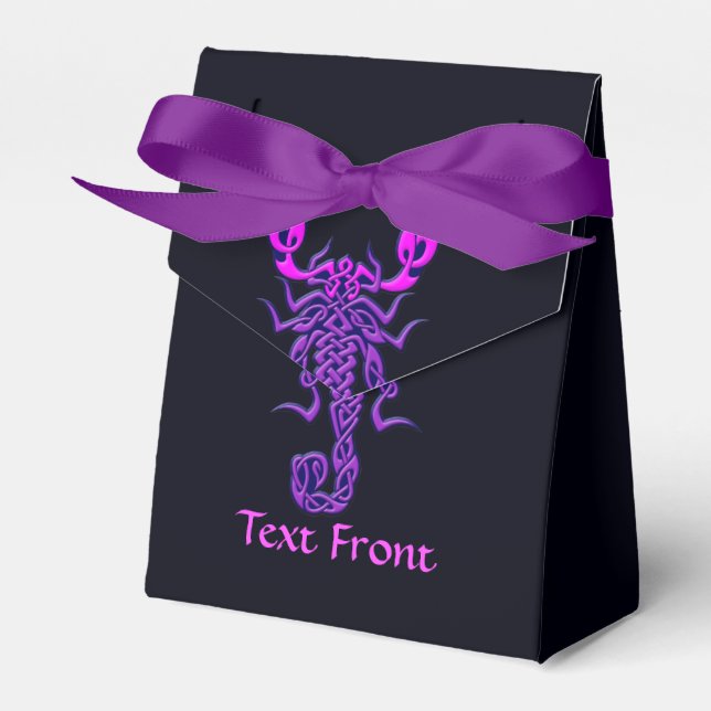 Purple Celtic Knot Scorpion Favour Box (Front Side)