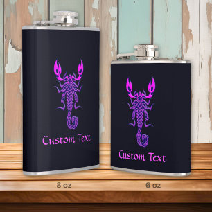 Purple Celtic Knot Scorpion Hip Flask