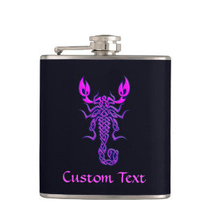 Purple Celtic Knot Scorpion Hip Flask