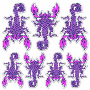 Purple Celtic Knot Scorpion Sticker Set