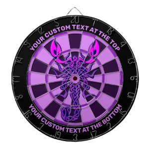 Purple Celtic Knot Scorpion with Custom Text Dartboard
