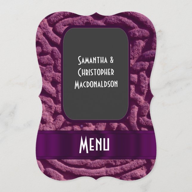 Purple celtic knot  wedding menu (Front)