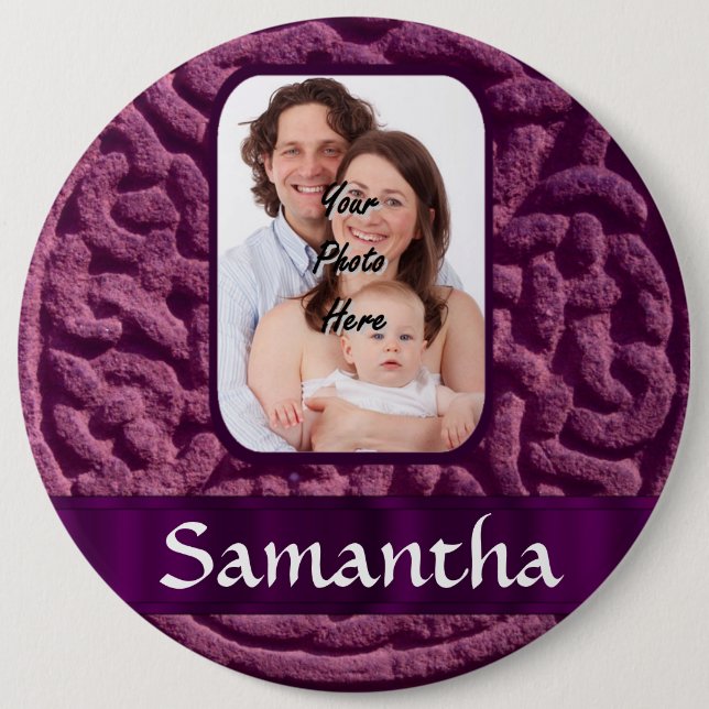 Purple Celtic knotwork symbol 6 Cm Round Badge (Front)