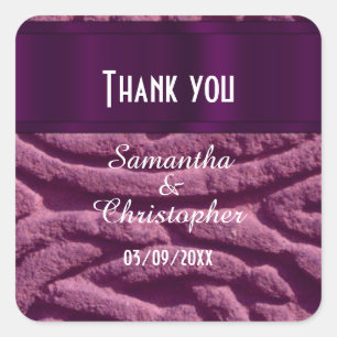Purple Celtic knotwork thank you Square Sticker