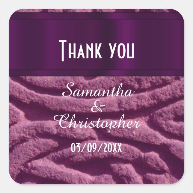 Purple Celtic knotwork thank you Square Sticker (Front)