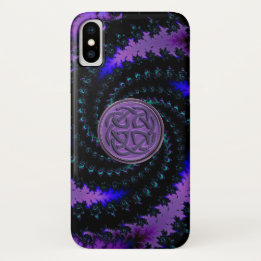Purple Celtic Spiral Fractal iPhone X Case