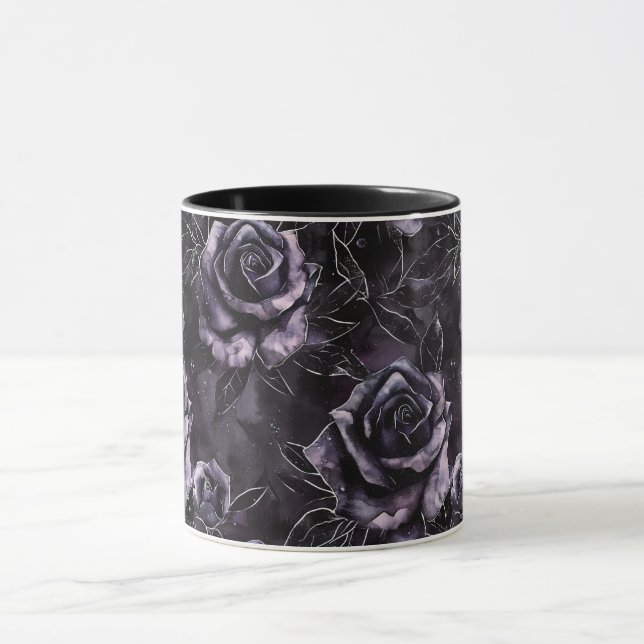 Purple Cemetery Roses Gothic Occult Mug (Center)