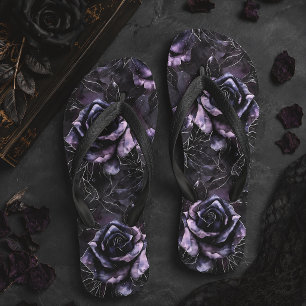 Purple Cemetery Roses Gothic Occult Thongs