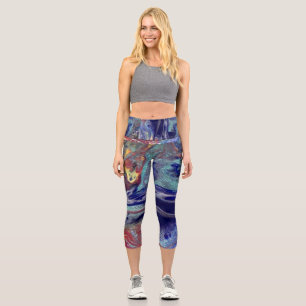 Purple chaos colours capri leggings