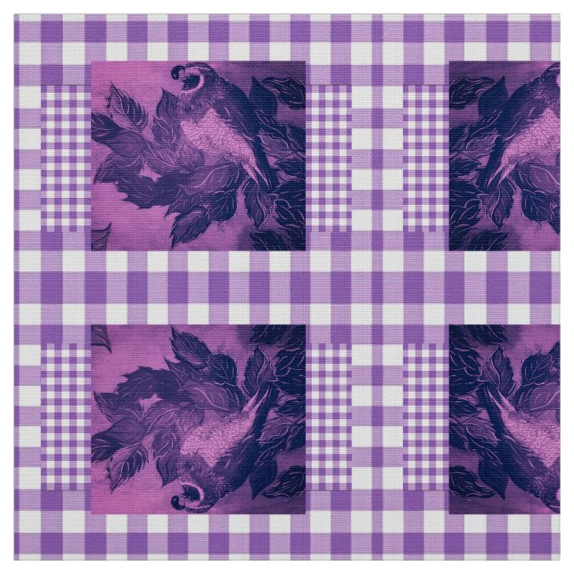 Purple Chck Quail Fabric (Swatch)