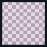 Purple Check, Chequerboard Pattern, Chequered Faux Canvas Print<br><div class="desc">Chequered Pattern – purple and cream white chequerboard.</div>