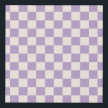 Purple Check, Chequerboard Pattern, Chequered Faux Canvas Print<br><div class="desc">Chequered Pattern – purple and cream white chequerboard.</div>