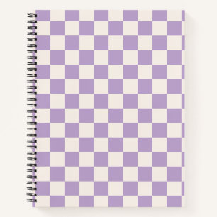 Purple Check, Chequerboard Pattern, Chequered Notebook