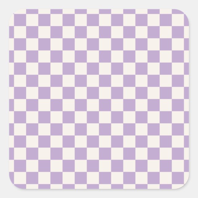 Purple Check, Chequerboard Pattern, Chequered Square Sticker (Front)
