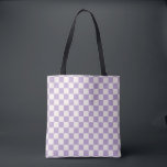 Purple Check, Chequerboard Pattern, Chequered Tote Bag<br><div class="desc">Chequered Pattern – purple and cream white chequerboard.</div>