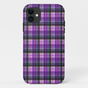 Purple Checked Tartan, iPhone 11 Case