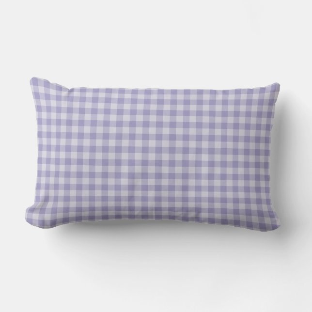 Purple Checkerboard Pattern Lumbar Cushion (Front)