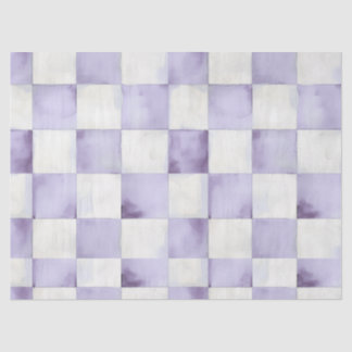 Purple Checkered Decorative Tissue Wrap Paper