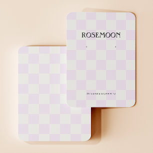 Purple Checkered Earring Display Card
