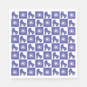 Purple Checkered Roller Skate Napkin