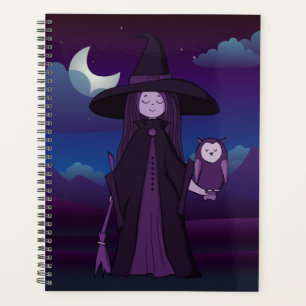 Purple Cheeky Witch® Planner with Witch and Owl