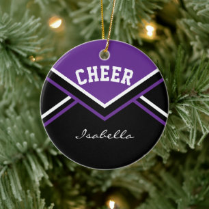 Purple Cheer 2S for a Cheerleader 📣💖 Ceramic Ornament