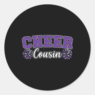 Purple Cheer Cousin My Favourite Cheerleader Calls Classic Round Sticker