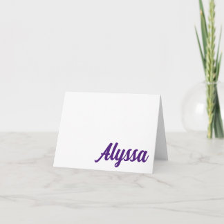 PURPLE CHEER Ft. Worth, TX  Personalised Note Card