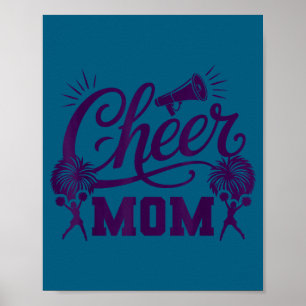 Purple cheer mom tee for men women vintage poster