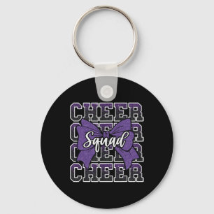 Purple Cheer Squad Funny Sport Cheerleader Cheerle Key Ring