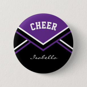 Purple Cheerleader Cheer 6 Cm Round Badge