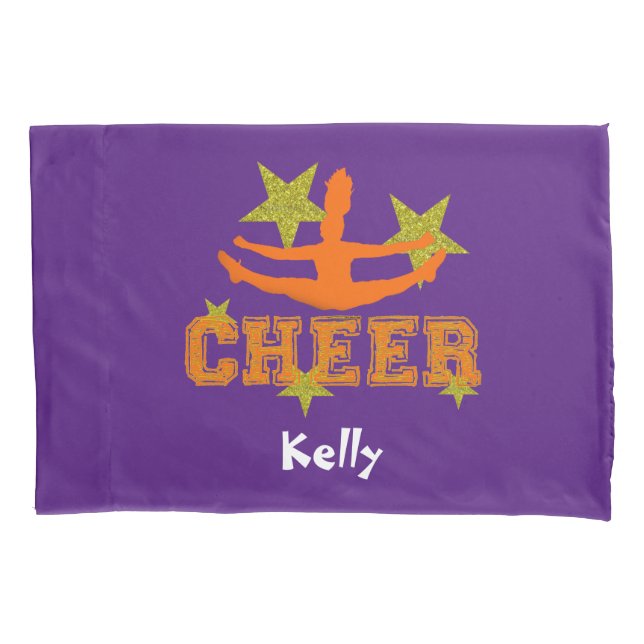 Purple Cheerleader personalised pillowcase (Front)