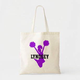 Purple Cheerleader Tote Bag