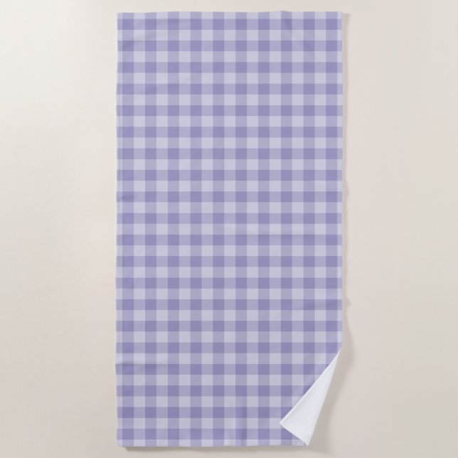 Purple Chequerboard Pattern Beach Towel (Front)