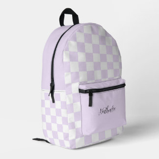 Purple Chequered Backpack