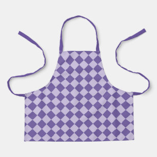 Purple Chequered Diamond Pattern Apron