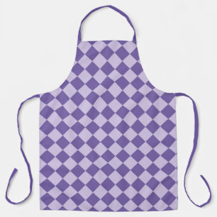 Purple Chequered Diamond Pattern Apron