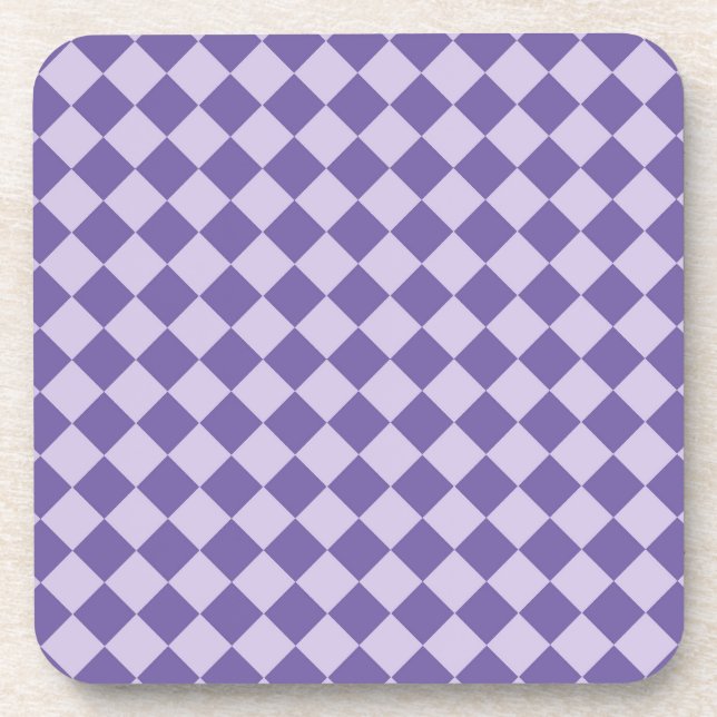 Purple Chequered Diamond Pattern Coaster (Front)