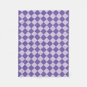Purple Chequered Diamond Pattern Fleece Blanket